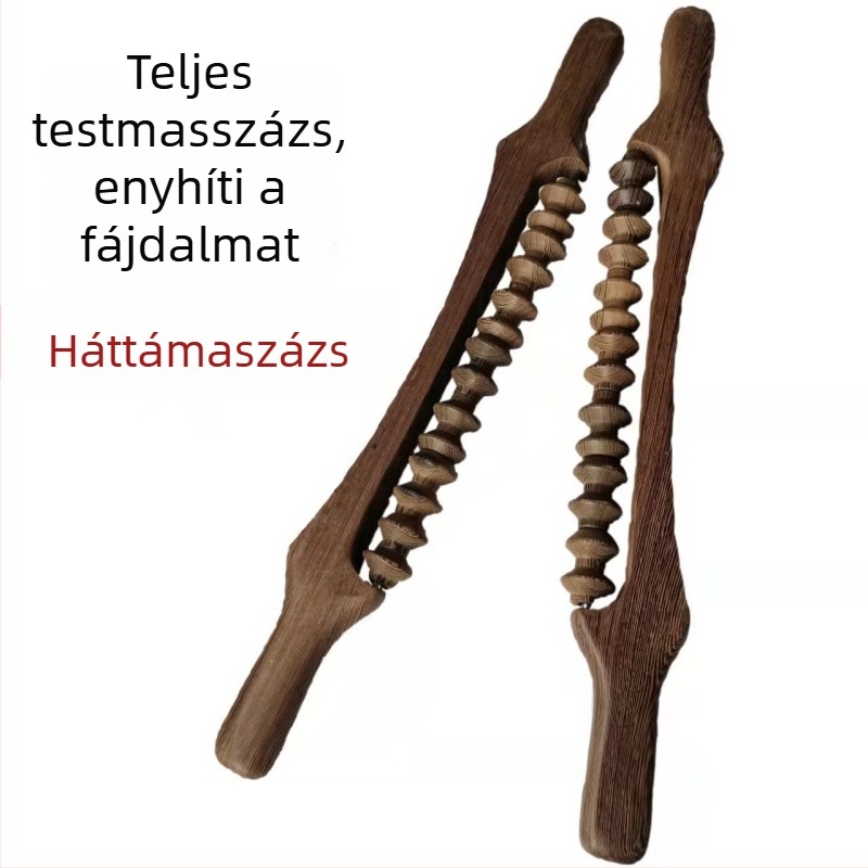 Fából készült masszírozó görgő – Redwood, hát- derék- és láb masszázs, jóga bot dizájn, modern minimalist stílus