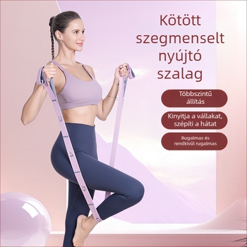 Jóga nyújtóöv szegmentált kialakítással a hát- és válltartás edzéséhez, rugalmas húzó kötél (Latex és poliészter)
