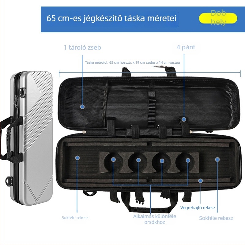 Source horgászbot táska - kemény tokkal, vízálló, nagy kapacitású, műanyag