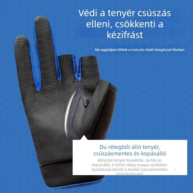 Drooping String PU halászati kesztyűk – ultra vékony, napsugárzás elleni védelem, vízálló, szúrásálló, csúszásmentes, háromujjas dizájn