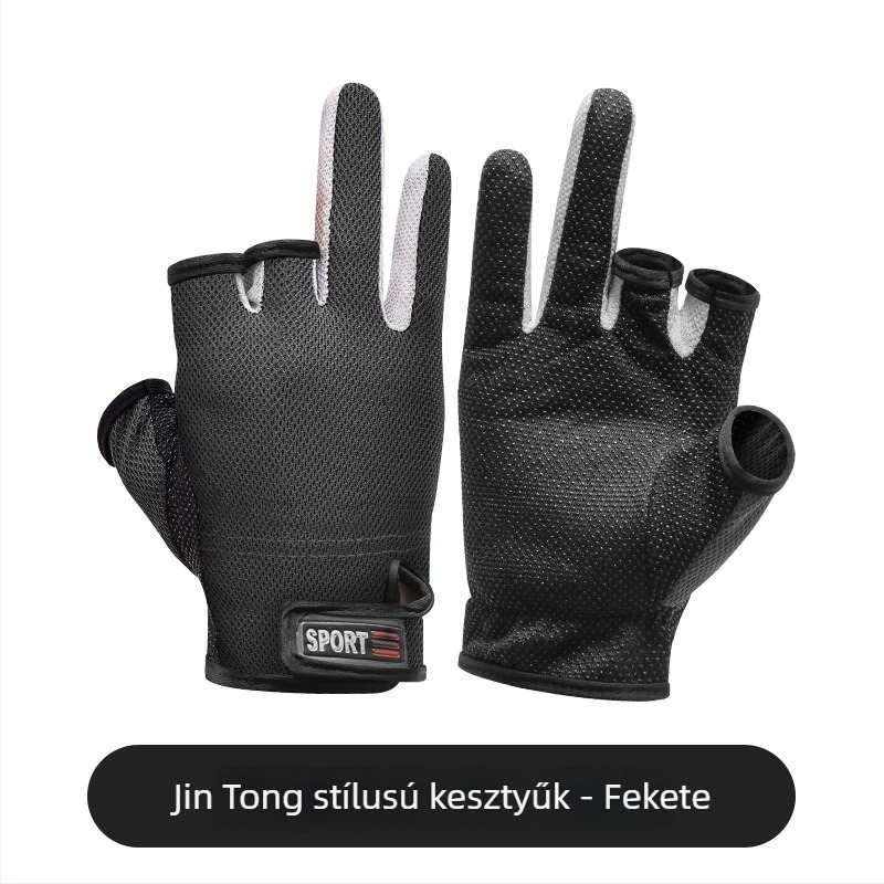 Drooping String PU halászati kesztyűk – ultra vékony, napsugárzás elleni védelem, vízálló, szúrásálló, csúszásmentes, háromujjas dizájn
