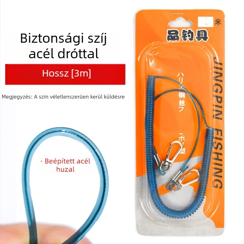 Horgászbot védő kötél acéldrót maggal és rugalmas műanyag kötéllel – Yushiro