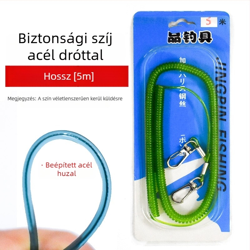 Horgászbot védő kötél acéldrót maggal és rugalmas műanyag kötéllel – Yushiro