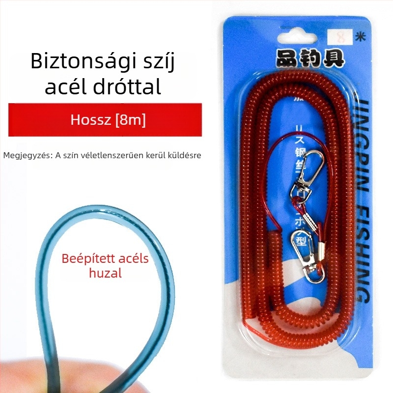 Horgászbot védő kötél acéldrót maggal és rugalmas műanyag kötéllel – Yushiro