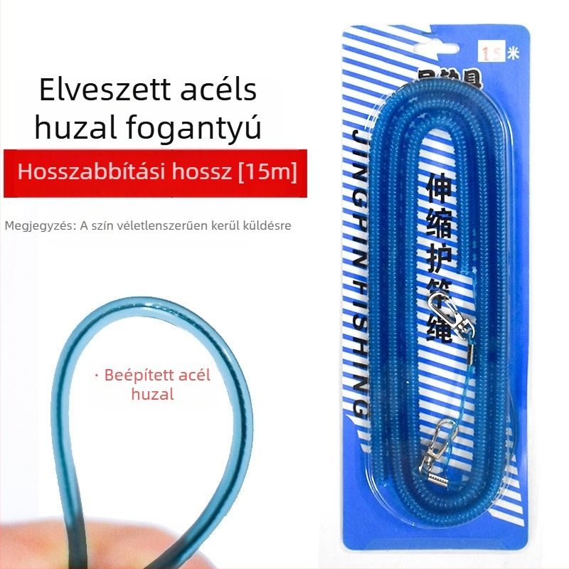 Horgászbot védő kötél acéldrót maggal és rugalmas műanyag kötéllel – Yushiro