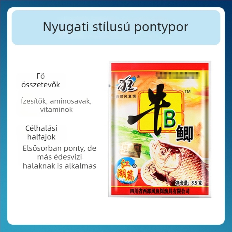 Rízsbázisú csali adalék ponty és karász részére, aromatizáló íz- és illatosító anyag a horgászathoz