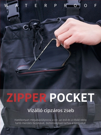 Haixiang Nylon vízálló horgász nadrág, 1 zseb, egyrészes, teljes testfedés