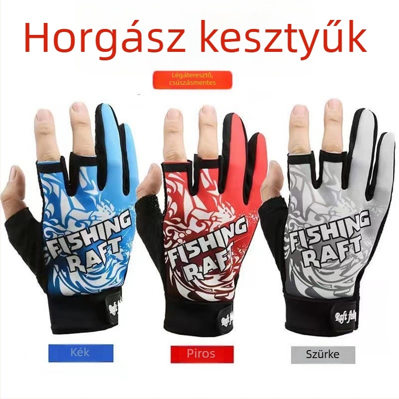 Horgász kesztyű háromujjas megnyitással, vágásálló, csúszásmentes, meleg télre, poliészter anyag — Haishang Zhisheng