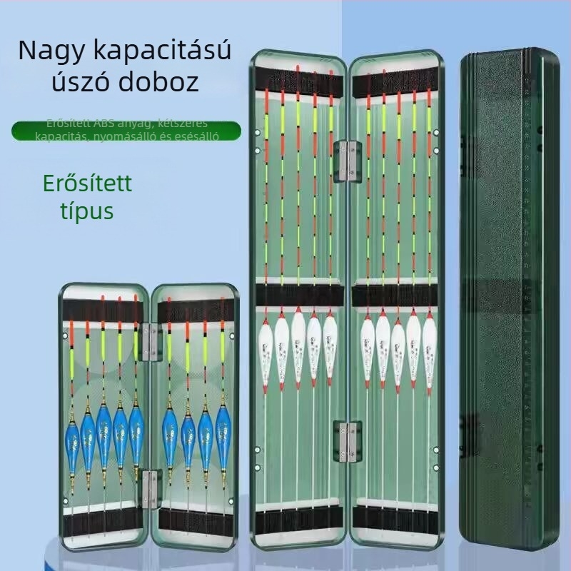 Horgász úszó tároló doboz, kétszintes, nagy kapacitású, ABS