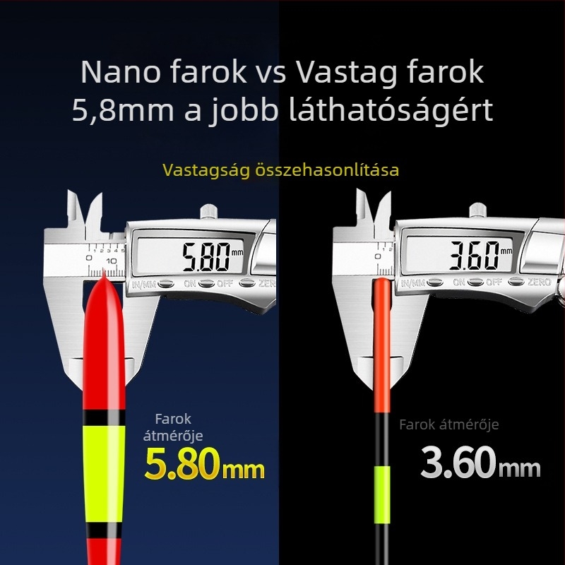 Nano horgászúszó nagy fejjel és magas érzékenységgel hosszú távú dobásokhoz