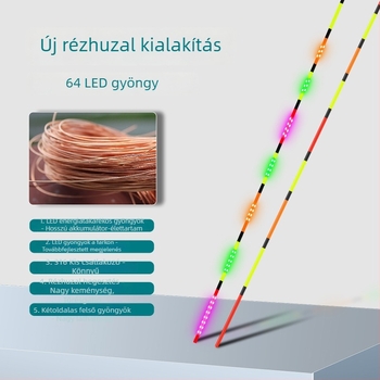 Tilápia LED úszó, színváltó fény, elektronikus harapásjelző, ultra-vékony farok, hosszú test, rövid lábak