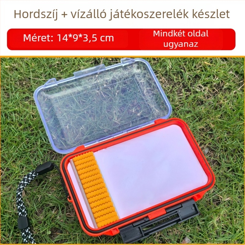 Kétoldalas vízálló tároló doboz horgászathoz – rekeszek a horgokhoz és a csalikhoz, műanyag (Kód HZ)