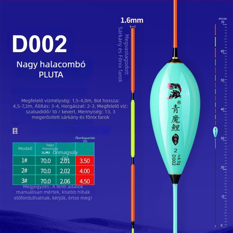 Függőleges sodrású úszó D001-002 – nano anyag, magas érzékenység, fekete kárászhoz