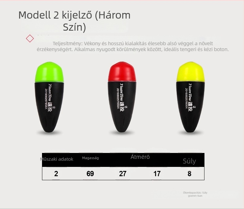 Úszó tengeri horgászathoz LED-es világítással, ütközésmentes dizájn, hosszú dobás — műanyag — Fish Hunter