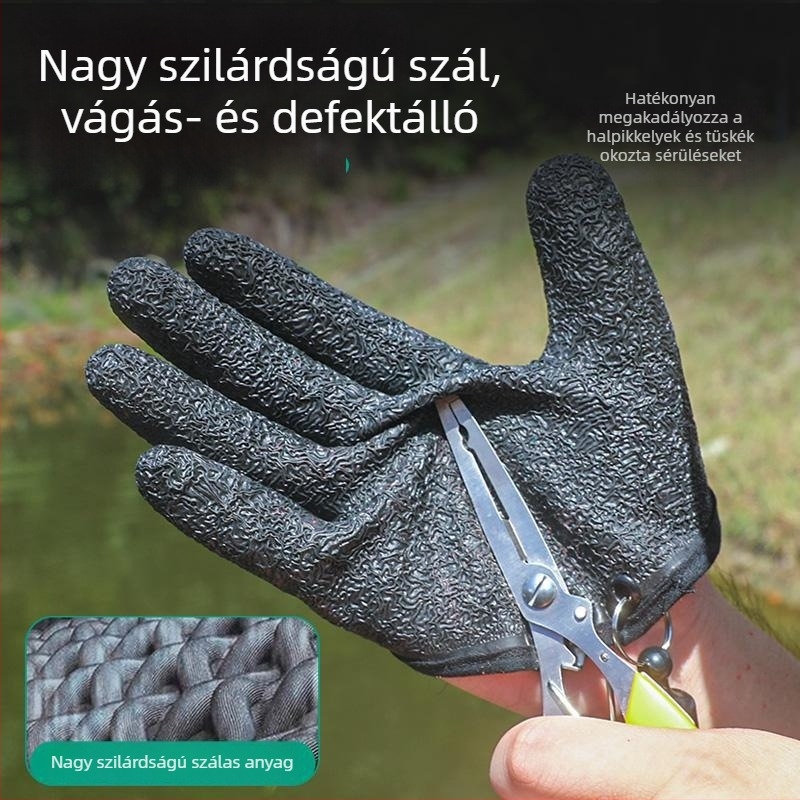 Kempinges horgász kesztyű, csúszásmentes és szúrásálló, téli tengeri horgászathoz műcsalikhoz
