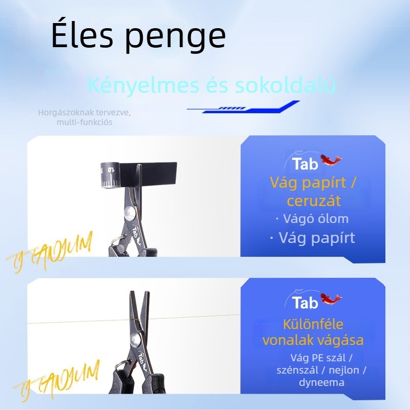Tab márkájú horgász olló – rozsdamentes acél, multifunkcionális