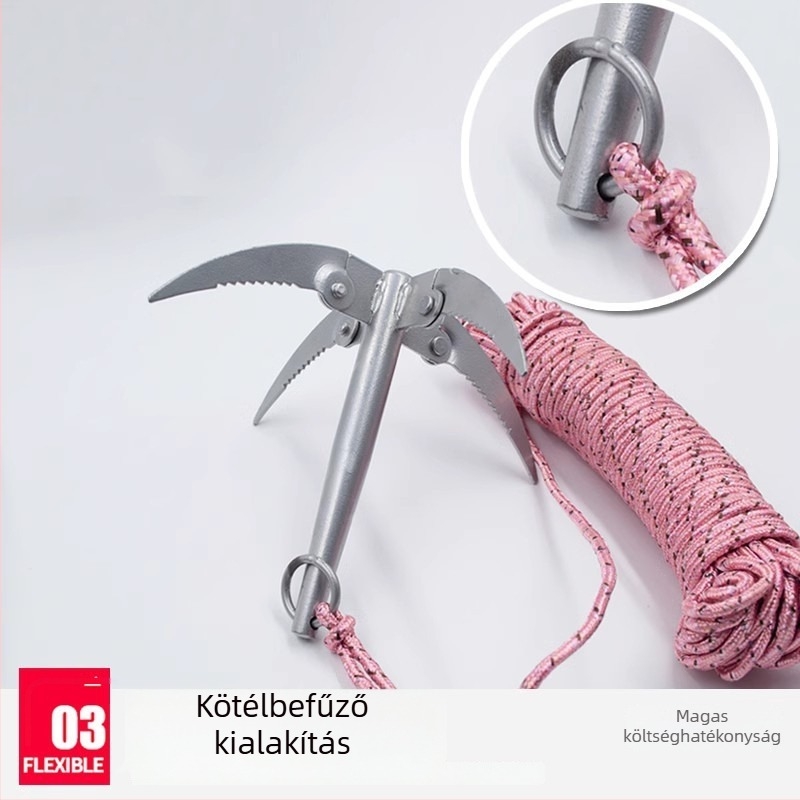 Összecsukható horgászati kés kovácsolt acélból, vízi fű vágására