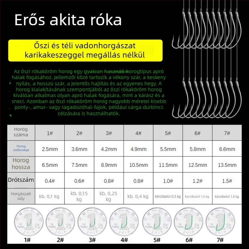 Ultra-Short Leader Akita Fox Horgászkészlet – Előre kötött dupla horogok karpára, horog hüvelyével, arany hüvely, vadvízi horgászat