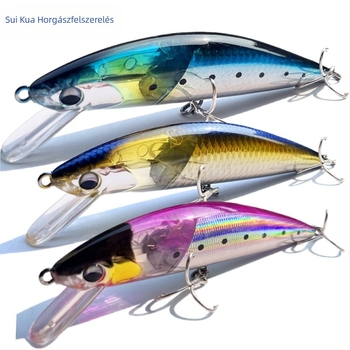 Minnow csali, 38 g tömeg, műanyag test, bioinspirált dizájn