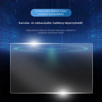 Mercedes-Benz E-Class E260L/E300L központi kezelő- és navigációs kijelző védőfólia – edzett üveg, egy darabos kivitel, karcolásálló, ujjlenyomat-mentes, hőmérséklet-álló