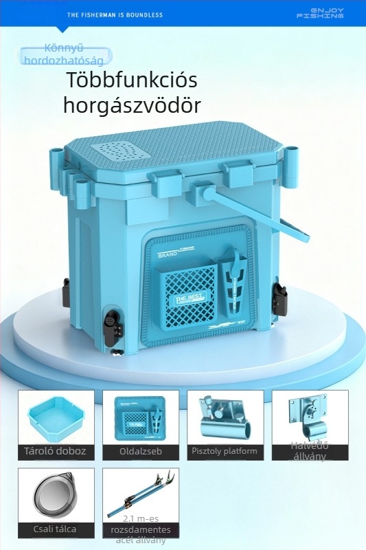 Jiazhi Horgászdoboz – Teljes készlet horgász vödörrel és élőhalas dobozzal vad horgászathoz