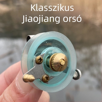 Mini kézi orsó horgászathoz, akril testtel, hagyományos dizájn