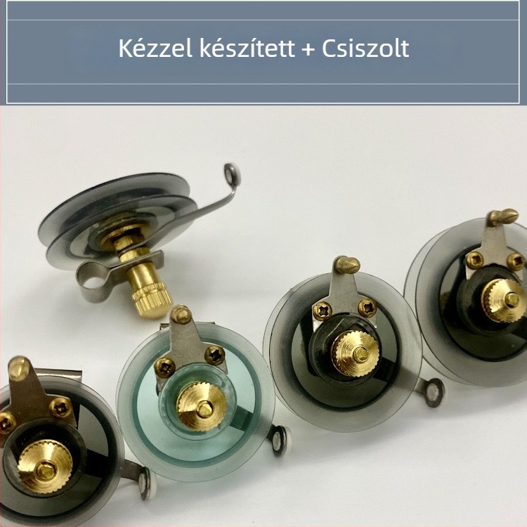 Mini kézi orsó horgászathoz, akril testtel, hagyományos dizájn