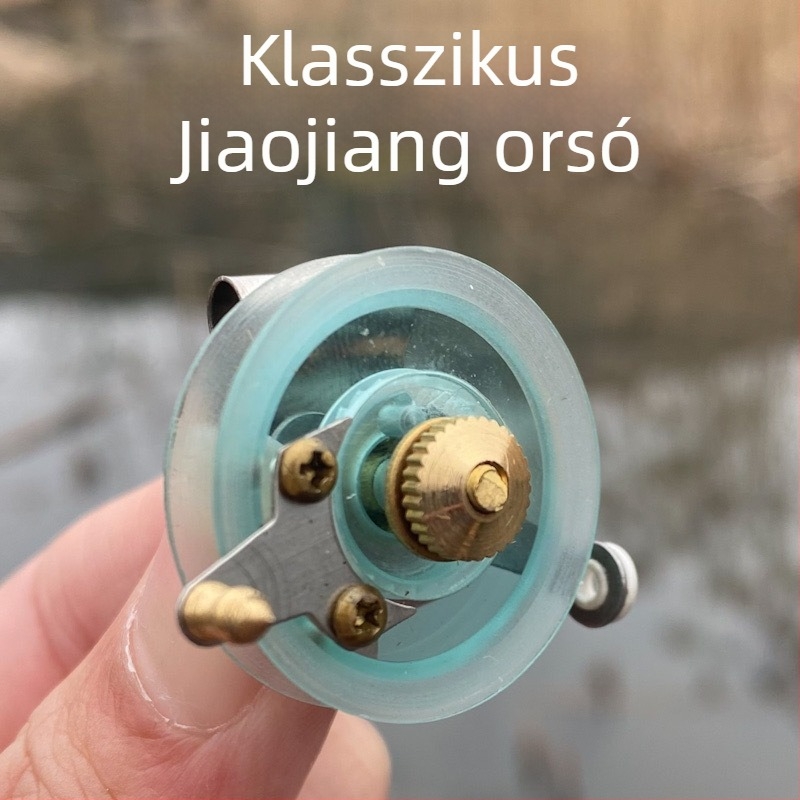 Mini kézi orsó horgászathoz, akril testtel, hagyományos dizájn