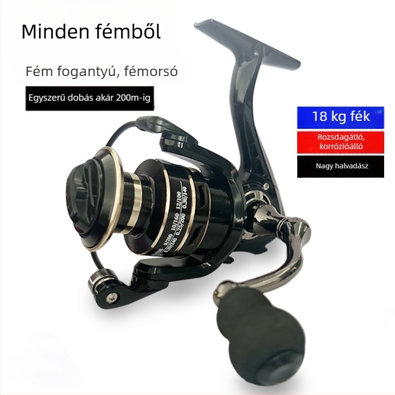Spinning orsó – teljesen fém szerkezet, hosszú dobásra tervezve, Giant Fin King márka, eredet Kína