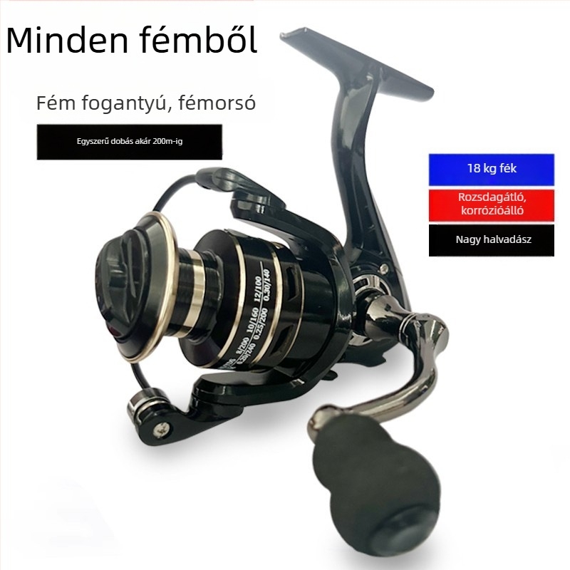 Spinning orsó – teljesen fém szerkezet, hosszú dobásra tervezve, Giant Fin King márka, eredet Kína