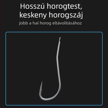 Hosszú nyeletű pomfret horog, dupla horog, előre kötött PE előke, harapás elleni védelem, erős szerelék