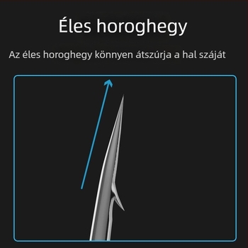 Hosszú nyeletű pomfret horog, dupla horog, előre kötött PE előke, harapás elleni védelem, erős szerelék