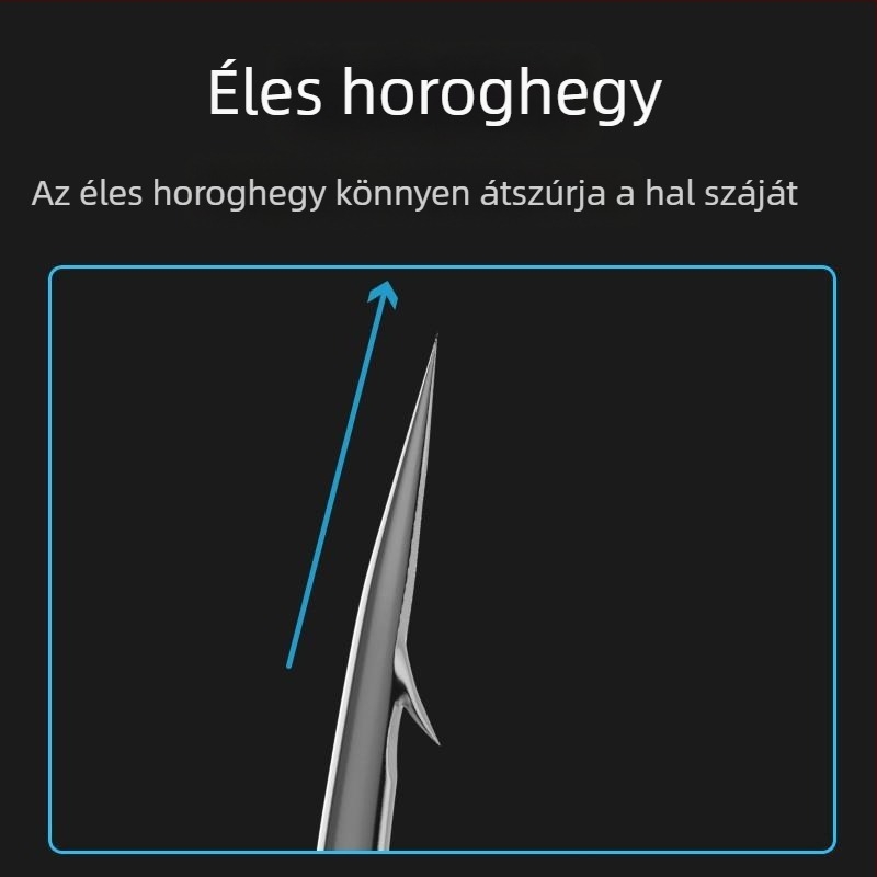Hosszú nyeletű pomfret horog, dupla horog, előre kötött PE előke, harapás elleni védelem, erős szerelék