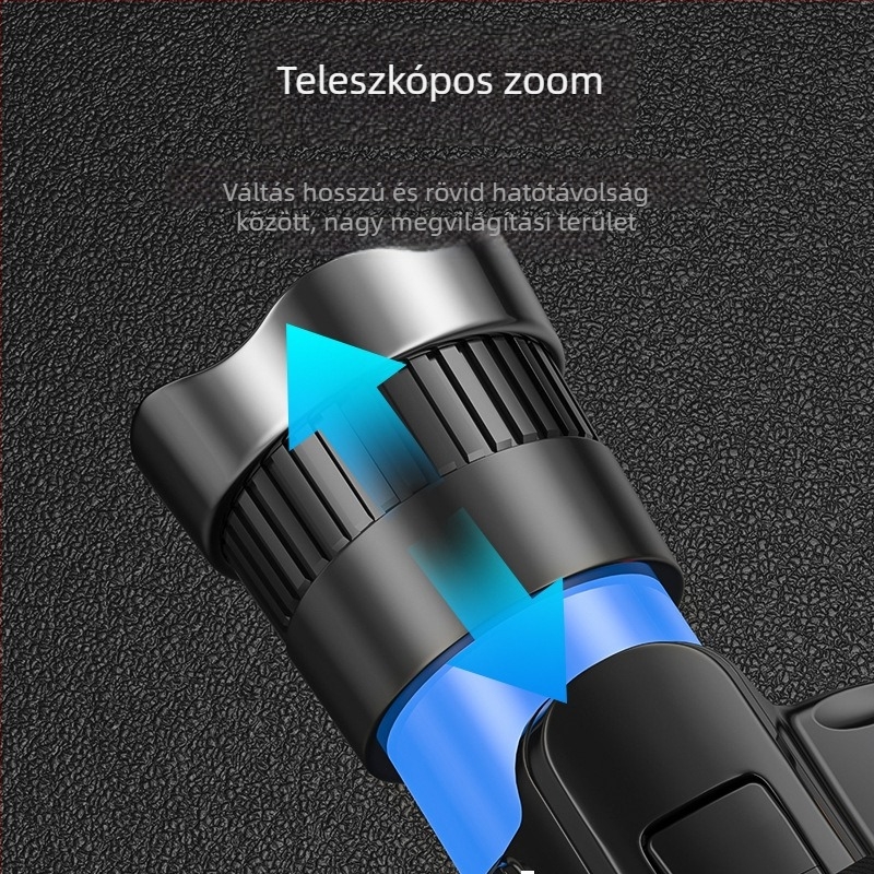 Fejlámpa lézerfényforrással, újratölthető 3600mAh, 20W, hatótávolság ≥500m, kézi működtetés