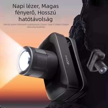 Fejretes LED lámpa horgászathoz, újratölthető, 5W, 3000mAh, zoom, 200–500 m hatótávolság