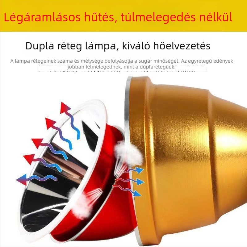 LED fejlámpa, USB-töltéses, 5V, fejre szerelhető, hatótáv ≥500 m, üzemidő 8 óra, ideális éjszakai horgászathoz és túrázáshoz