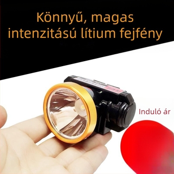 Fejre szerelhető lézeres LED zseblámpa szilikon burkolattal, akkumulátoros és kézi tekeréses töltéssel, legfeljebb 50 m hatótávolsággal