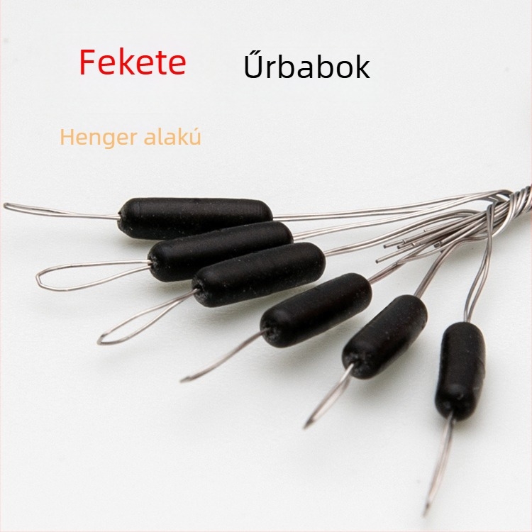 Gumi űrgyöngyök horgászathoz, készlet 60 darab, olív alakú, fekete, jade szín és különböző színek