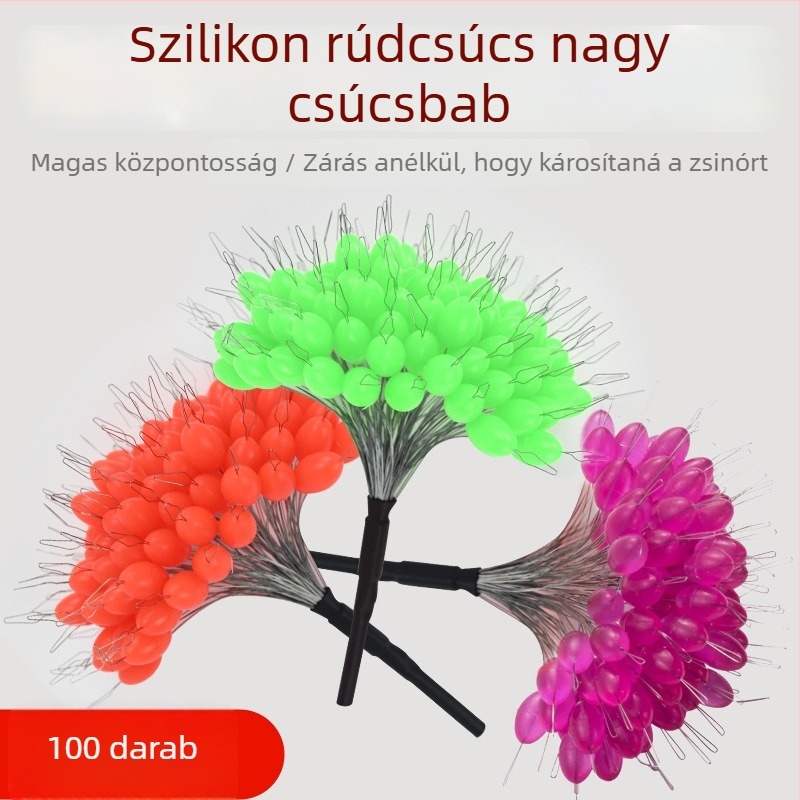 Szilikon ovális alakú űrgyöngy záró gyöngyökkel – tengeri horgászatához való damilszett kiegészítők