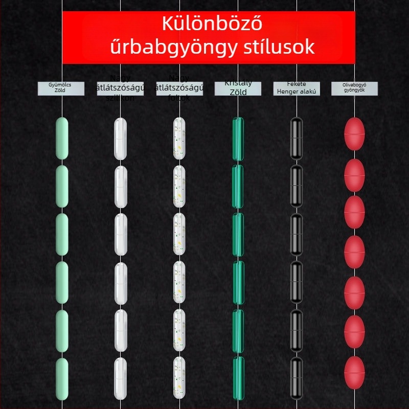 Átlátszó szilikon gyöngyök horgászathoz, 300 db, magas koncentrikus pozícionálás