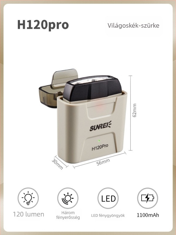 Shanlix fejlámpa LED, indukciós kapcsolóval, újratölthető, 40 g, 27 órás üzemidő, 100 lm, éjszakai horgászatra