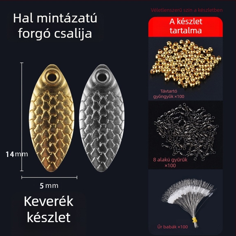 Réz alapanyagú mikro horgászcsali készlet – gyöngyök, forgók és kiegészítők, Kínában gyártva