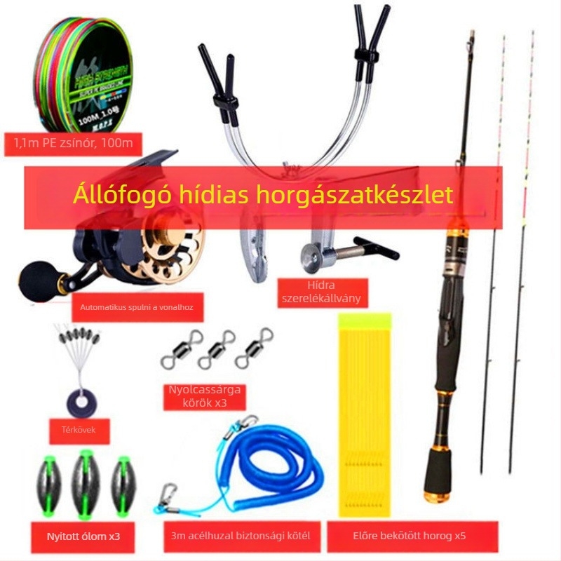 Horgászbot híd-platóhoz, titánötvözet és ólom anyagból