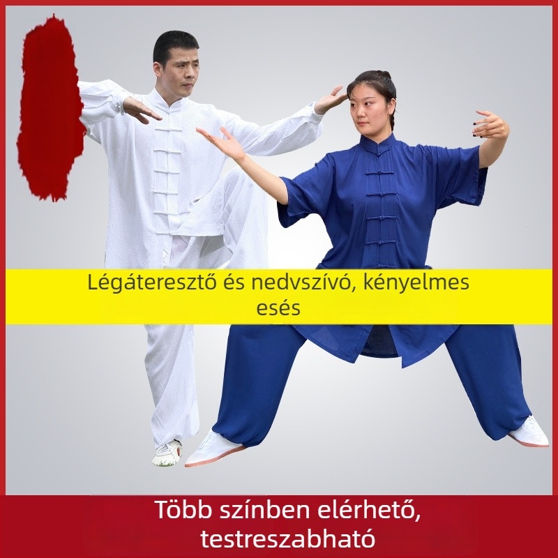 Tai Chi gyakorló ruházat, pamut-selyem, 100% pamut bélés, uniszex
