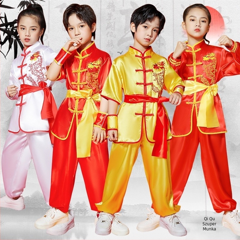 Gyerek Tai Chi egyenruha, corduroy anyag, len összetétel, mintázat 69850, uniszex