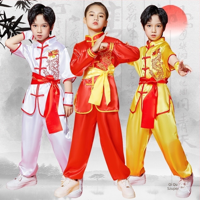 Gyerek Tai Chi egyenruha, corduroy anyag, len összetétel, mintázat 69850, uniszex