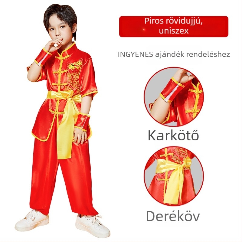 Gyerek Tai Chi egyenruha, corduroy anyag, len összetétel, mintázat 69850, uniszex
