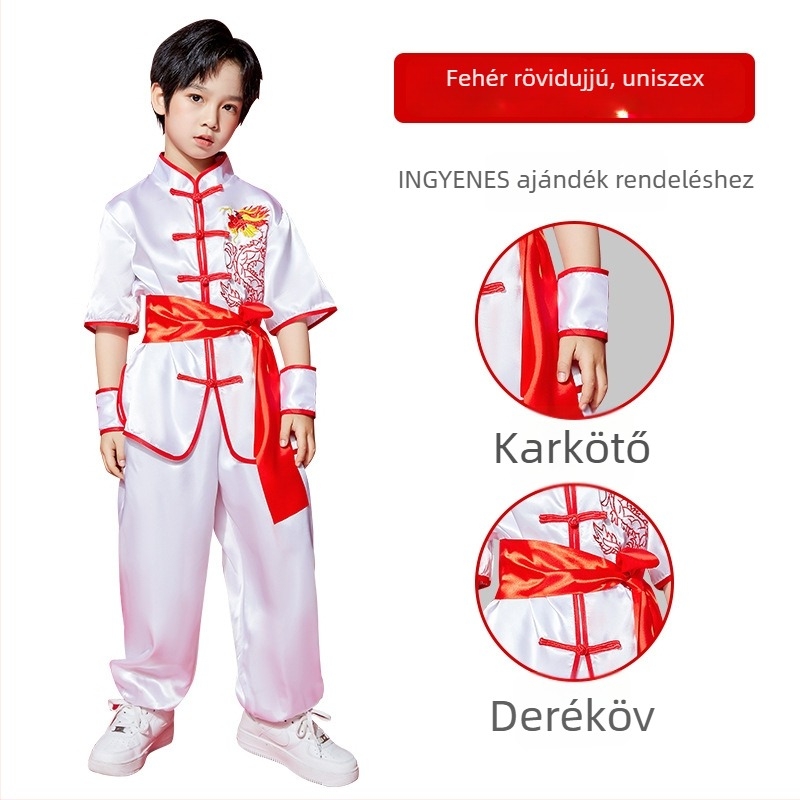 Gyerek Tai Chi egyenruha, corduroy anyag, len összetétel, mintázat 69850, uniszex