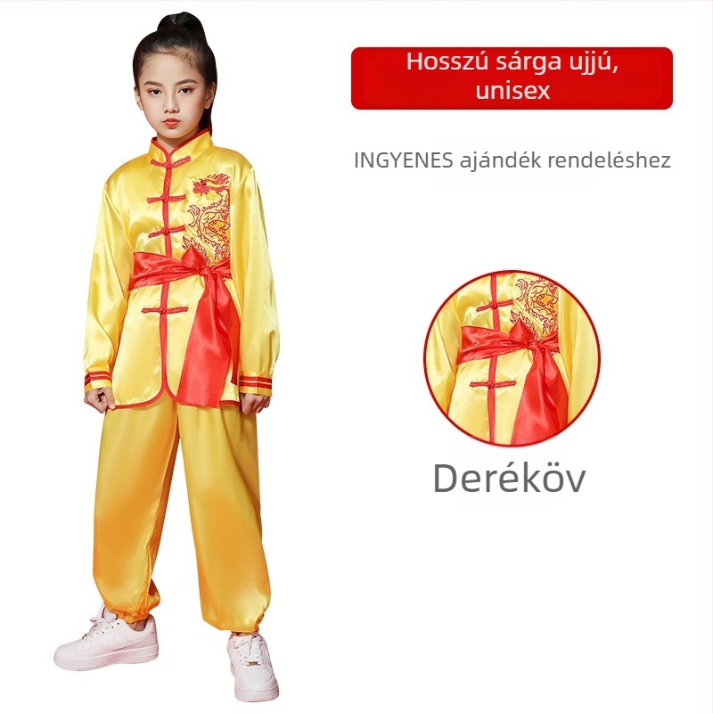 Gyerek Tai Chi egyenruha, corduroy anyag, len összetétel, mintázat 69850, uniszex