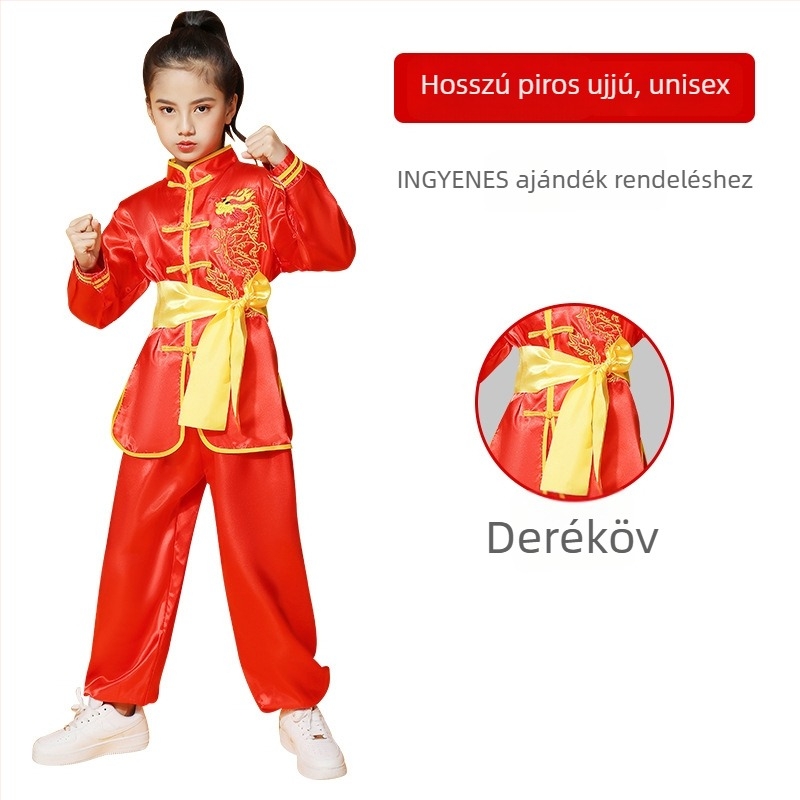 Gyerek Tai Chi egyenruha, corduroy anyag, len összetétel, mintázat 69850, uniszex
